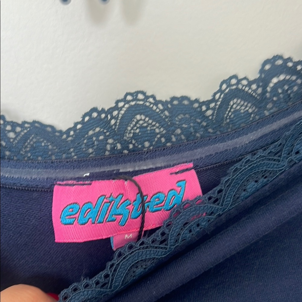 Edikted Blue Fitted Ruffled Blouse - Picture 4 of 5